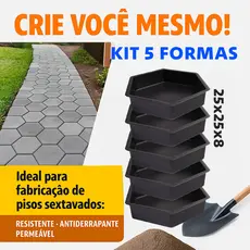 5 Formas Para Piso de Bloquete Forma Sextavada Concreto Molde Piso Calçada Rua Tijolo Envio Ja