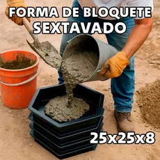 Molde Forma Para Fabricar Bloquete Paver 25x25x8 Sextavado Liso Para Calçadas e Ruas Envio Imediato