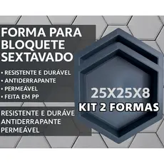 2 Formas Piso Bloquete Premium Bloco Sextavado Plastico Liso Grande Concreto Hexagonal Envio Ja