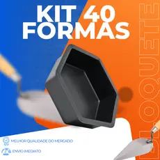 Kit 40 Formas Bloquete Sextavado Hexagonal 25x25x8 Forma Para Construção Lisa Grande Envio Imediato