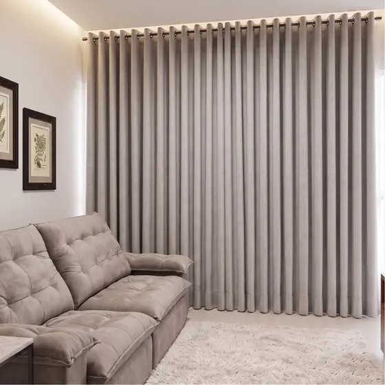 Cortina Voil Gaze de Linho 4,00x2,80/2,50/2,30 C/ Forro Blackout Grosso Original