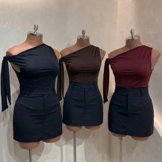 Blusa Plus Size Com Nó Ajustável Modeladora Tecido Duplo Suplex Premium Estilosa G1 G2 Não Transparece