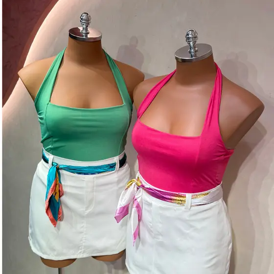 Cropped das Blogueiras Multiuso Tecido Premium Zero Transparência Sustentação Verão Básico