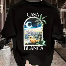 Camiseta Masculina Blusa camisa Estampa Noite Camisa 100% Algodão fio 30.1 Reforço Ombro a Ombro