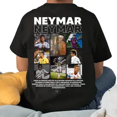 Camiseta Infantil Adolescente Neymar Jogador Autografo Assinatura Menino Ney Futebol Blusa Algodão