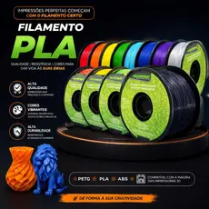 Filamento PLA 3D 1.75mm 1KG Cores a escolha para Impressora 3D MasterPrint