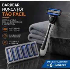 Aparelho De Barbear Barbeador Premium 6 Lâminas Kit Com 4 cartuchos de recarga