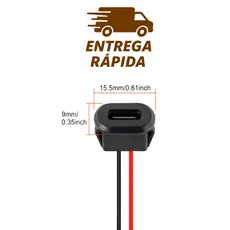 Conector Jack tipo C duas vias 5v (retângulo)