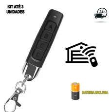 Controle Para Portão Eletrônico Automático Garagem 433MHz ABCD Universal Remoto + Chaveiro Pilha