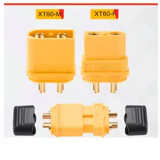 1 par Conector XT60 Macho Fêmea Plug p/ Bateria RC c/ Capa