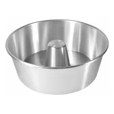 Forma Assadeira De Bolo Redonda Com Furo 20 Cm Prateado