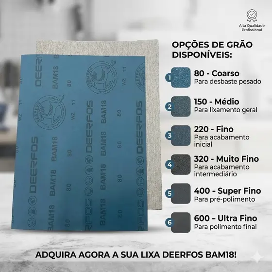 Lixa 80/150/220/320/400/600 Grão kit de Lixamento seco Derfos/Indasa
