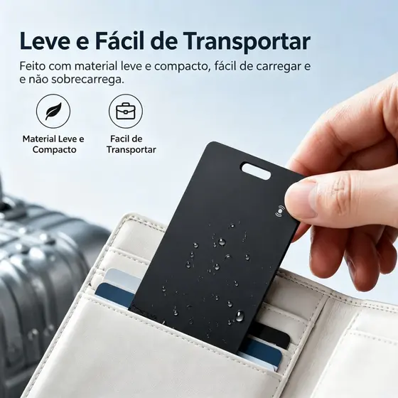 Cartão Rastreador Ultrafino 1,8 mm para iPhone Apple Find My Recarregável Sem Fio