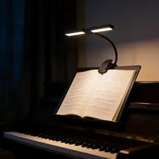 Luminária Para Piano Partitura Púlpito Estante Musical Com Clipe Recarregável 18 LEDs