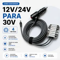 Inversor Conversor para Starlink Mini veicular 12V/24V Para 30V Veicular 4 metros