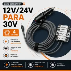Conversor Dc Starlink Mini Ent 12/24v P/ 30v 3 Em 1 Veicular 4 metros