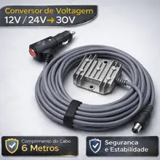 Conversor Dc Starlink Mini Ent 12/24v P/ 30v 3 Em 1 Veicular 6 metros