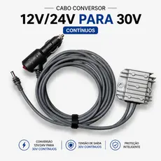 Conversor Dc com Botão P/ Starlink Mini 12/24v 30v 3 Em 1 Veicular 4 metros
