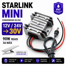 Fonte Veicular Starlink Mini 12V 24V Para 30V Conversor 90W