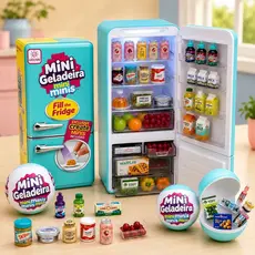 Mini Brands Zuru Conjunto De Brinquedos De Geladeira Com 2 Cápsulas Surpresa 60 Plus Micro Réplicas DIY Decoração