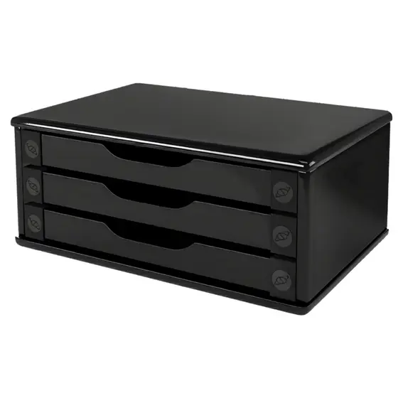 Suporte para Monitor Souza 3 Gavetas Preto
