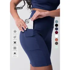 Short Academia Fitness Feminino Com Bolso e Cintura Alta Zero Transparencia