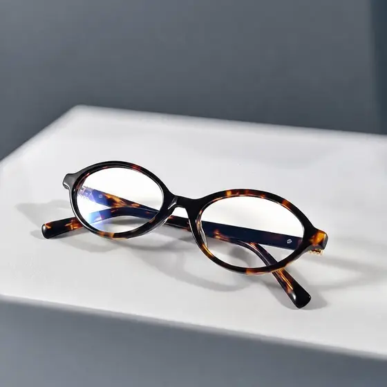 Óculos Pequenos Ovais Com Estampa De Leopardo-UV400 E Luz Anti-Azul Para Estudantes/Escritório , Armações De Moda
