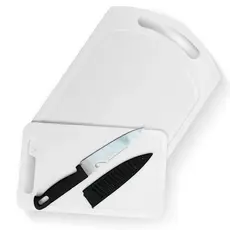Kit 2 Tábuas de Corte + Faca com Proteção - Multiuso Sem Contaminação