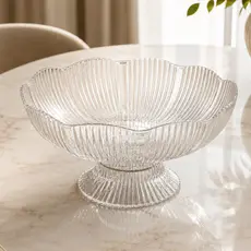Fruteira De Mesa Saladeira Acrílico Com Pé Saladeira Centro De Mesa Porta Frutas Decoração Cozinha