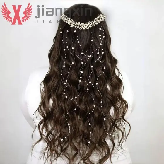 Acessórios de Cabelo Pérola Franja JIANGXIN, Véu de Noiva Elegante e Exquisito, Luxo Leve PHQQ