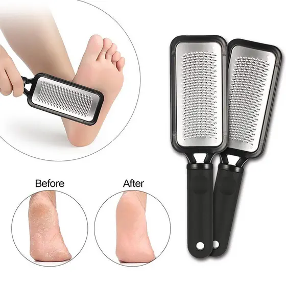 DigHealth Pedicure Foot File Removedor De Calos Pés De Aço Inoxidável Raspador Portátil Rasp Colossal Ralador Para