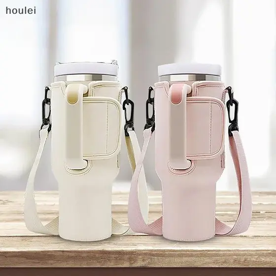 houl 40oz Bolsa Porta Garrafa De Água Alça De Ombro Ajustável Caneca Copos Manga Cor Sólida Suporte De Para Caminhadas A