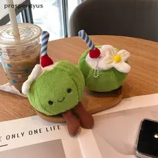 [prosperityus] Chaveiro De Brinquedo De Pelúcia De Coco Divertido De Verão Desenho Animado Macio Boneca Pingente Carro M