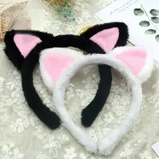Acessório de Cabeça Macia Tiara, Pelúcia, Forma de Orelha de Gato, Adequado para Halloween, Fantasia, Festa à Fantasia