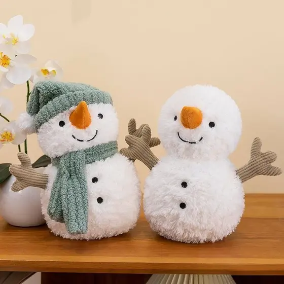 Boneco de neve de pelúcia enfeites de natal com chapéu pequeno novo estilo brinquedo de pelúcia presente bonito Na Y7CF