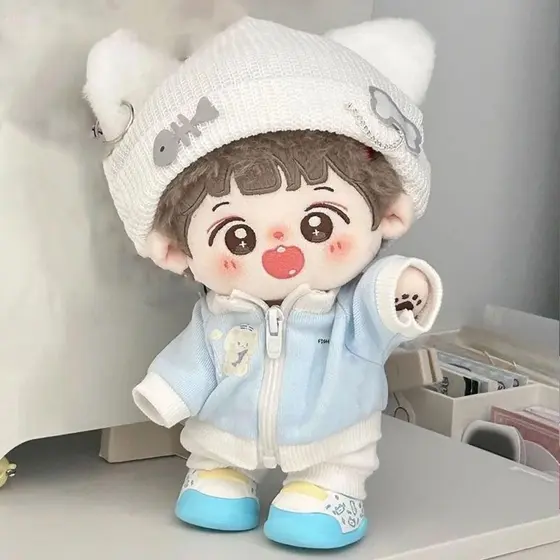 ADAMES Roupas De Boneca De Algodão De 20 Cm , Jaqueta De Gato , Chapéu Fofo , Roupa , Calças , Conjunto De Espinha De Pe