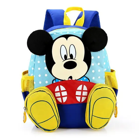 Mochila Escolar Infantil para Meninos e Meninas, Mochila de Desenho Animado do Mickey, Bolsa Esportiva para Estudantes d