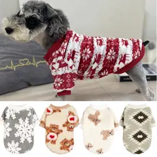 Natal Filhote De Cachorro Camisola Para Cães Pequenos Inverno Pet Veludo Roupas Poodle Hoodies Pullovers