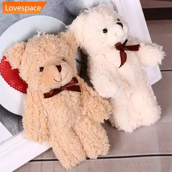 LS-STORE Nova Articulação Ursos De Pelúcia Mini 14CM Urso Pingente Presentes De Natal Casamento H6S6