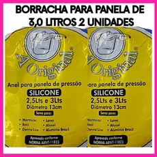 Borracha Panela de Pressão 3 Litros Silicone Universal  Reposição Vedação 2 Unidades