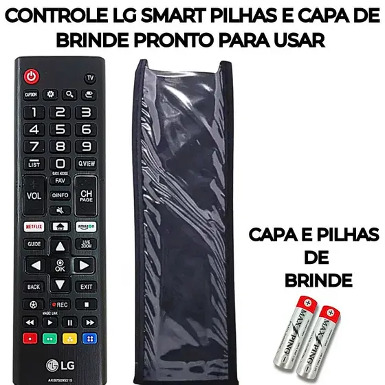 Controle Remoto LG Smart TV Compatível Netflix Pronto Para Usar + Pilhas e Capa de Brinde
