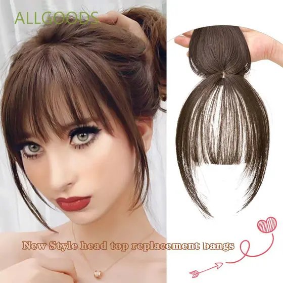 ALLGOODS Top Hair Bangs Clip Em Extensões De Cabelo Femininas Invisíveis Naturais Sem Costura Franja Falsa