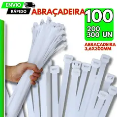 300/200/100 Abraçadeira Nylon Enforca Gato 30cm 3,6mm Cintas Plásticas Fita Hellermann Branca