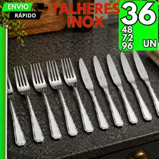 Jogo Talheres Aço Inox 36/48/72/96 Elegante Faca Garfo Buffet Restaurante