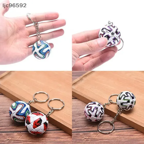 [ljc] 3D Sports Football Souvenirs PU Couro Chaveiro Masculino Fãs De Futebol Pingente [BR]