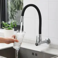 Torneira Premium de Parede Preta – Flexível para Cozinha ou Banheiro 1078