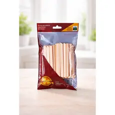 Palito de Sorvete Ponta Redonda Pacote 100 Unidades Para Artesanatos Culinária Escolar