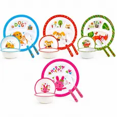 Kit Refeição Alimentação Infantil Papinha p/ Bebê Criança 4 Peças Prato c/ divisórias talheres
