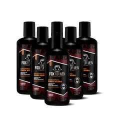 Kit 6 Shampoo Barba Fox For Men 120ml Crescimento Vitamina B7 Ácido Hialurônico Hidratação PROMOÇÃO