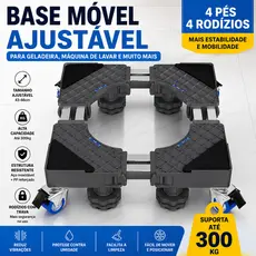 Stainless Steel Refrigerator/Washing Machine & Stove Adjustable Mobile Bases Kit 2 Versões para sua Casa